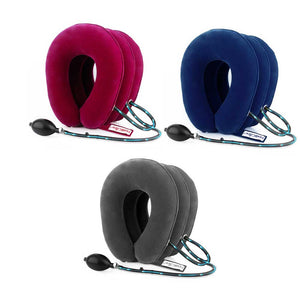 3 Layers Inflatable Neck Traction Soft Cervical Collar Stretching Device Air Cervical Pillow for Neck&Shoulder Pain Relief Brace